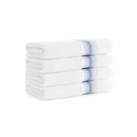 Monarch Brands Turkish Hand Towels, 18in x 32in, Striped , Crystal, 4PK PNP-HT-STT-1832-5-4-CYT